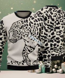 Leopard Pattern Ugly Christmas Sweater White Family Leopard Pattern Ugly Christmas Sweater White Family