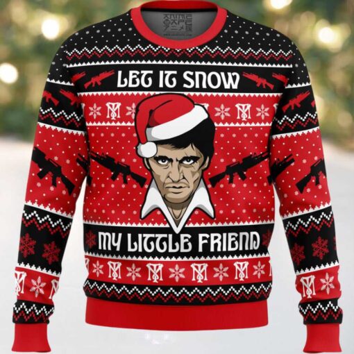 Let It Snow Scarface Ugly Christmas Sweater