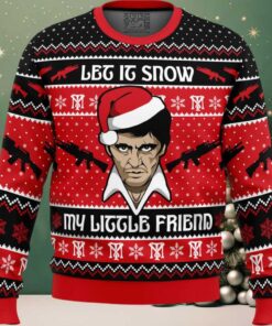 Let It Snow Scarface Ugly Christmas Sweater