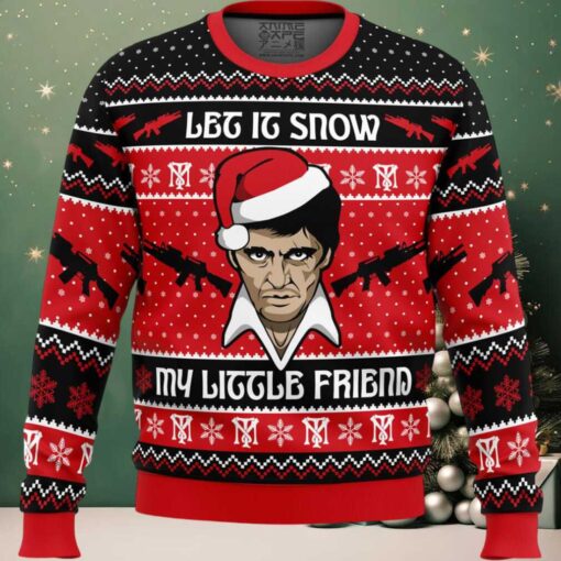 Let It Snow Scarface Ugly Christmas Sweater