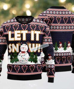 Let It Snow Ugly Christmas Sweater Blue Cheap