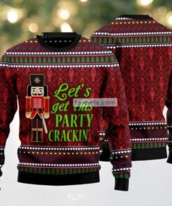 Lets Get This Party Crackin Nutcracker Ugly Christmas Sweater Red Big And Tall