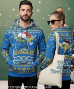 Los Angeles Chargers Baby Yoda Star Wars Ugly Christmas 3D Hoodie
