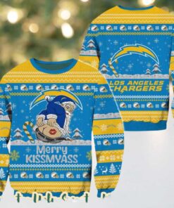 Los Angeles Chargers x Santa Claus Merrykissmyass Funny 2025 Personalized Christmas Ugly Christmas Sweater Gift For Men And Women