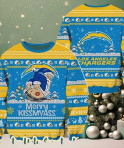 Los Angeles Chargers x Santa Claus Merrykissmyass Funny 2025 Personalized Christmas Ugly Christmas Sweater Gift For Men And Women