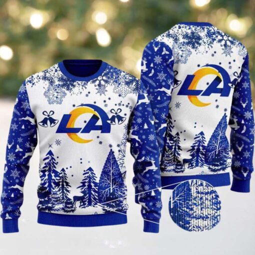 Los Angeles Rams Logo Football Team NFL Special Family Matching Ugly Christmas Sweater 2025 For Christmas Eve
