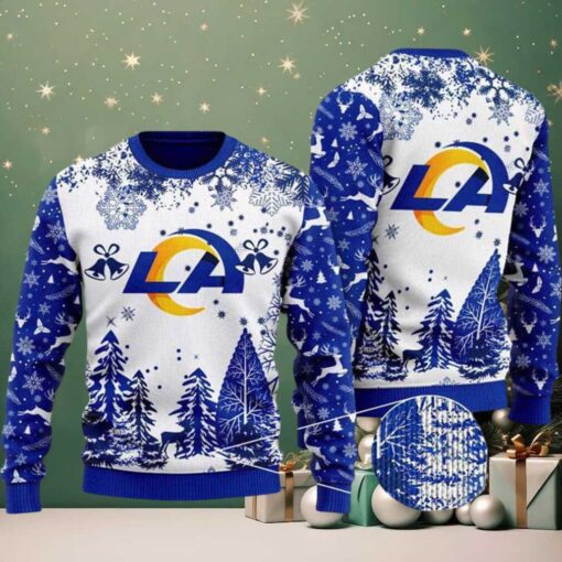 Los Angeles Rams Logo Football Team NFL Special Family Matching Ugly Christmas Sweater 2025 For Christmas Eve