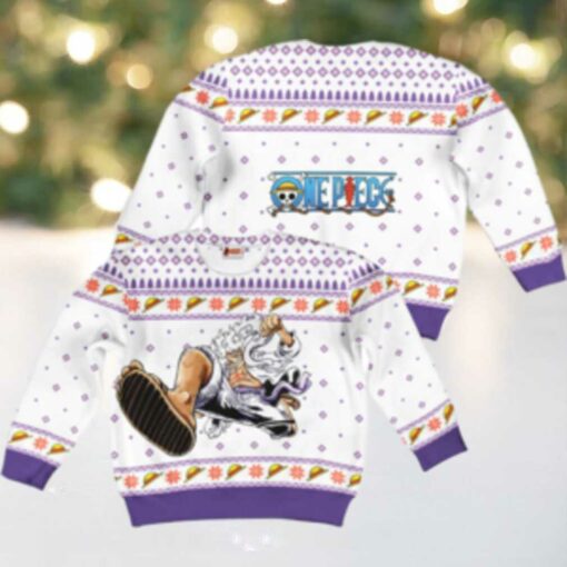 Luffy Gear 5 White Ugly Christmas One Piece