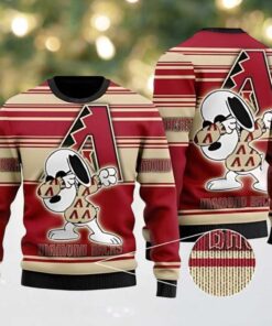 MLB Arizona Diamondbacks Snoopy Dab Retro Ugly Christmas Sweater