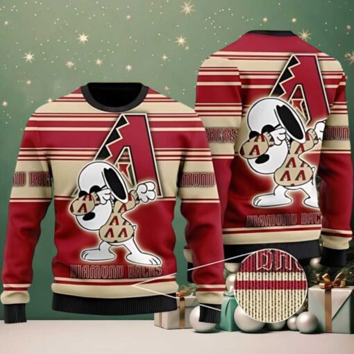 MLB Arizona Diamondbacks Snoopy Dab Retro Ugly Christmas Sweater