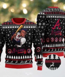 MLB Atlanta Braves Snowy Batting Ugly Christmas Sweater