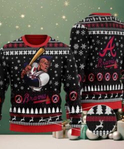 MLB Atlanta Braves Snowy Batting Ugly Christmas Sweater