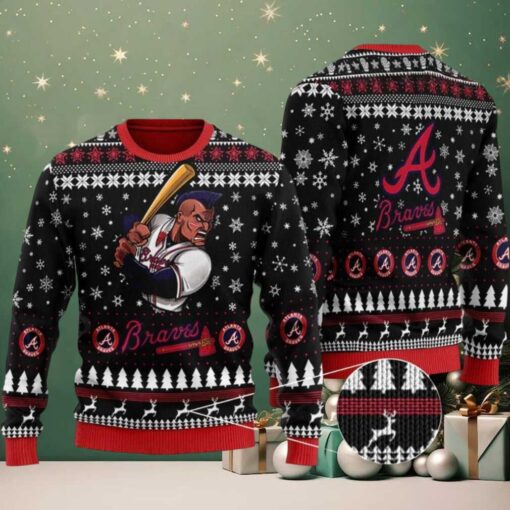 MLB Atlanta Braves Snowy Batting Ugly Christmas Sweater