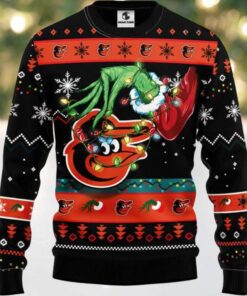 MLB Baltimore Orioles Grinch Hand Ugly Christmas Sweater