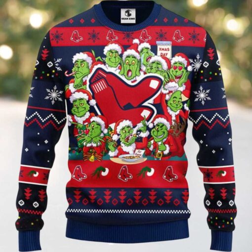 MLB Boston Red Sox 12 Grinch Xmas Day Ugly Christmas Sweater