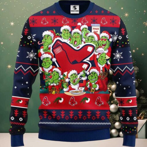 MLB Boston Red Sox 12 Grinch Xmas Day Ugly Christmas Sweater