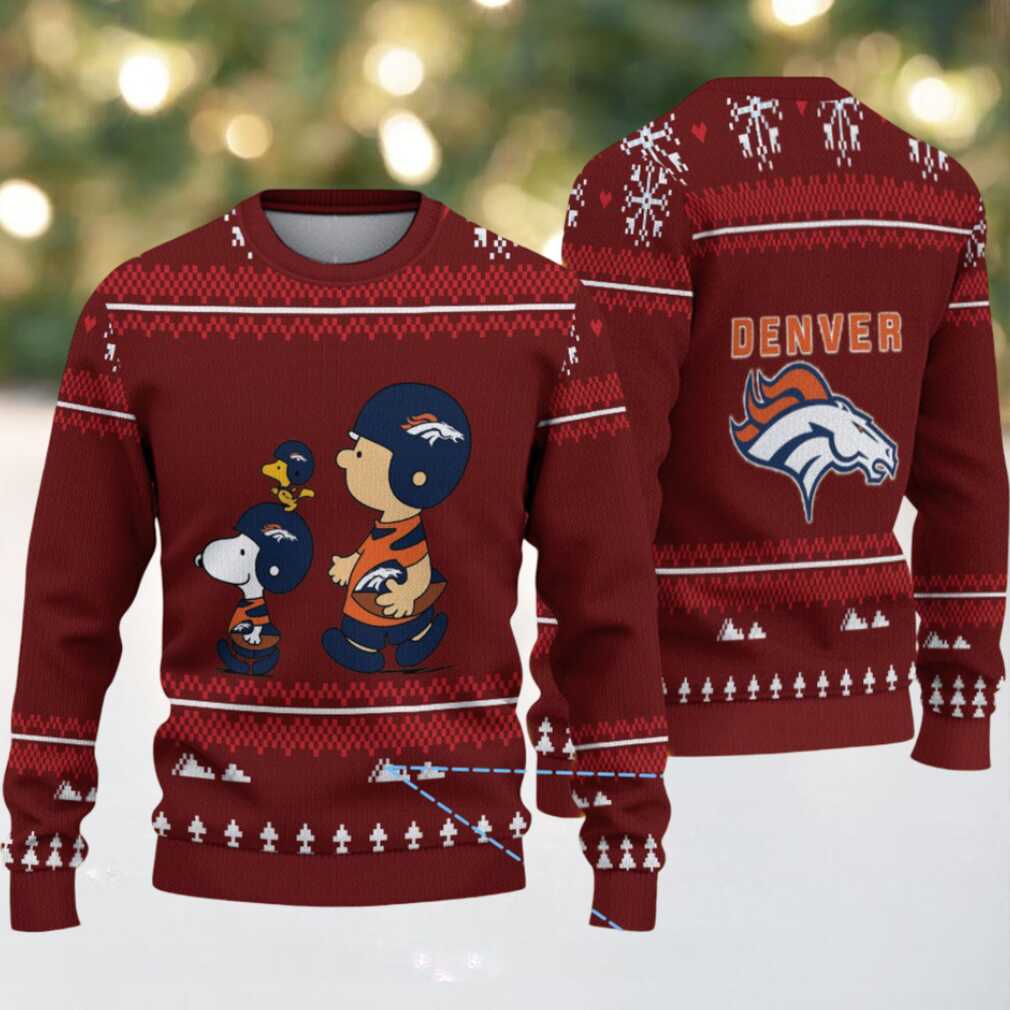 Maroon Denver Broncos Snoopy and Charlie Brown Christmas Tree Pattern Vintage Ugly Christmas Sweater Maroon Denver Broncos Snoopy and Charlie Brown Christmas Tree Pattern Vintage Ugly Christmas Sweater