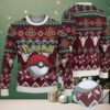 White Ugly Christmas Sweater with Red Reindeer Pattern Featuring Pink Flamingo in Santa Hat