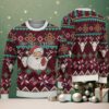 White Ugly Christmas Sweater with Blue Snowflake Pattern Featuring Gingerbread Nurse