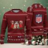 Brown, Light Blue & White Zigzag Snowflake Pattern “Busch Light Grinch Drunk” Ugly Christmas Sweater