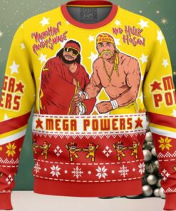 Mega Powers Macho Man and Hulk Hogan Ugly Christmas Sweater