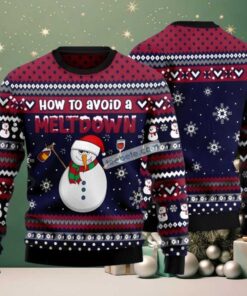 Meltdown Snowman Wine Ugly Christmas Sweater Blue Friends Meltdown Snowman Wine Ugly Christmas Sweater Blue Friends