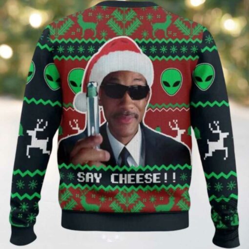 Men In Black Say Cheese Christmas Ugly Sweater