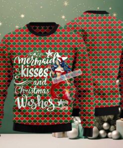 Mermaid Ugly Christmas Sweater Red Green Matching Mermaid Ugly Christmas Sweater Red Green Matching