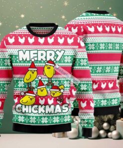 Merry Chickmas Ugly Christmas Sweater Green Red Best Merry Chickmas Ugly Christmas Sweater Green Red Best