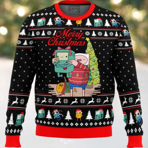 Merry Christmas BMO Finn Aventure TimeUgly Christmas Sweater