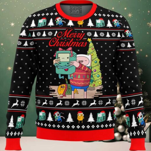Merry Christmas BMO Finn Aventure TimeUgly Christmas Sweater