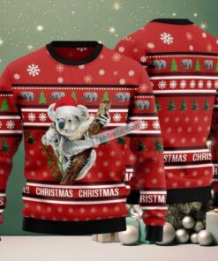 Merry Christmas Koala And Children Ugly Christmas Sweater Red Vacation Merry Christmas Koala And Children Ugly Christmas Sweater Red Vacation