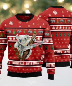 Merry Christmas Koala And Children Ugly Christmas Sweater Red Vacation