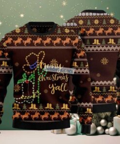 Merry Christmas Yall Cowboy Ugly Christmas Sweater Best