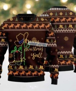 Merry Christmas Yall Cowboy Ugly Christmas Sweater Best