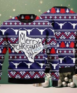 Merry Christmas Yall Texas Yard Sign Ugly Christmas Sweater Couples