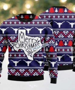 Merry Christmas Yall Texas Yard Sign Ugly Christmas Sweater Couples