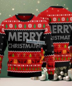 Merry Christmath Teacher Gift Ugly Christmas Sweater Red Black Vacation Merry Christmath Teacher Gift Ugly Christmas Sweater Red Black Vacation