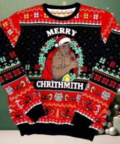 Merry Chrithmith Knitted Ugly Sweater Mike Tyson Christmas Sweater
