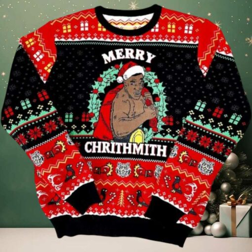 Merry Chrithmith Knitted Ugly Sweater Mike Tyson Christmas Sweater