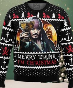 Merry Drunk I'm Christmas Pirates of the Caribbean Ugly Christmas Sweater