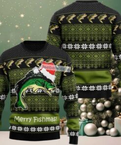 Merry Fishmas Fish Ugly Christmas Sweater Green Big And Tall Merry Fishmas Fish Ugly Christmas Sweater Green Big And Tall