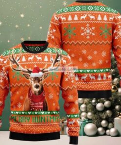 Merry Huntmas Reindeer Scarf Ugly Christmas Sweater Cute Merry Huntmas Reindeer Scarf Ugly Christmas Sweater Cute