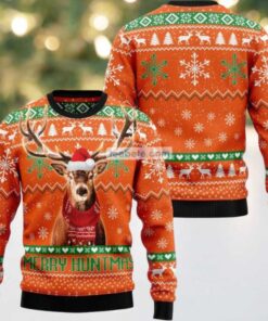 Merry Huntmas Reindeer Scarf Ugly Christmas Sweater Cute