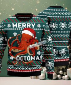 Merry Octomas Ocean Ugly Christmas Sweater Green Cheap