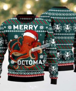 Merry Octomas Ocean Ugly Christmas Sweater Green Cheap