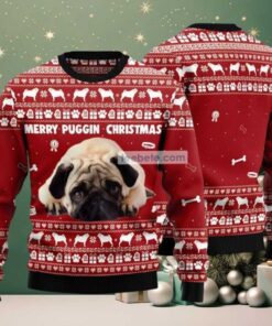 Merry Puggin Face Ugly Christmas Sweater Red Ugliest Merry Puggin Face Ugly Christmas Sweater Red Ugliest