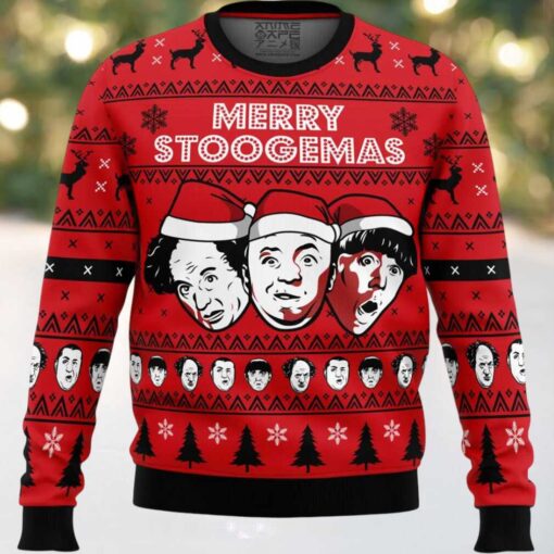 Merry Stoogemas 3 Stooges Ugly Christmas Sweater