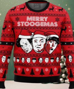Merry Stoogemas 3 Stooges Ugly Christmas Sweater