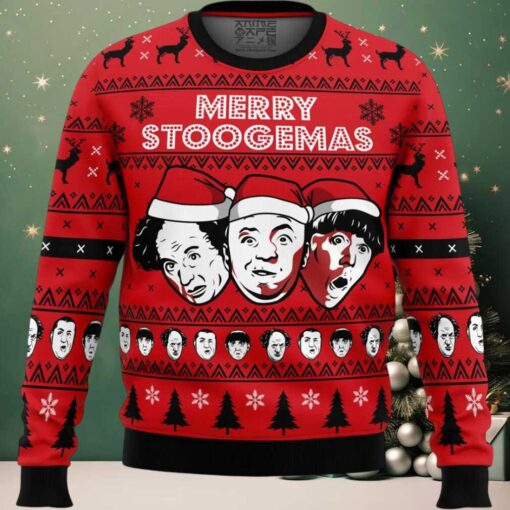 Merry Stoogemas 3 Stooges Ugly Christmas Sweater